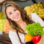 Woman buying groceries