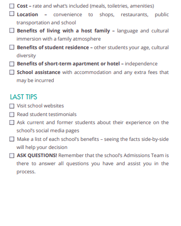 study in the usa checklist