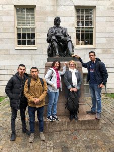 TALK Boston students during Harvard Square tour